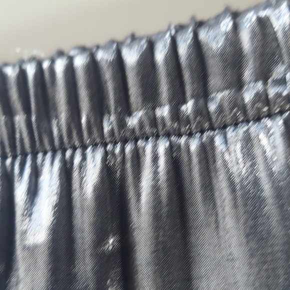 Metallic Gray Dressy Wide Leg High Waist Lounge Pants Sz 12 - Picture 7 of 11